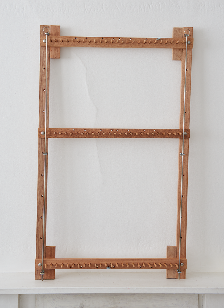 Ragged Life Adjustable Wooden Twining Loom with Metal rods and dowels