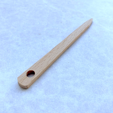 Wooden toothbrush rug needle for amish knot rugs / nalbinding