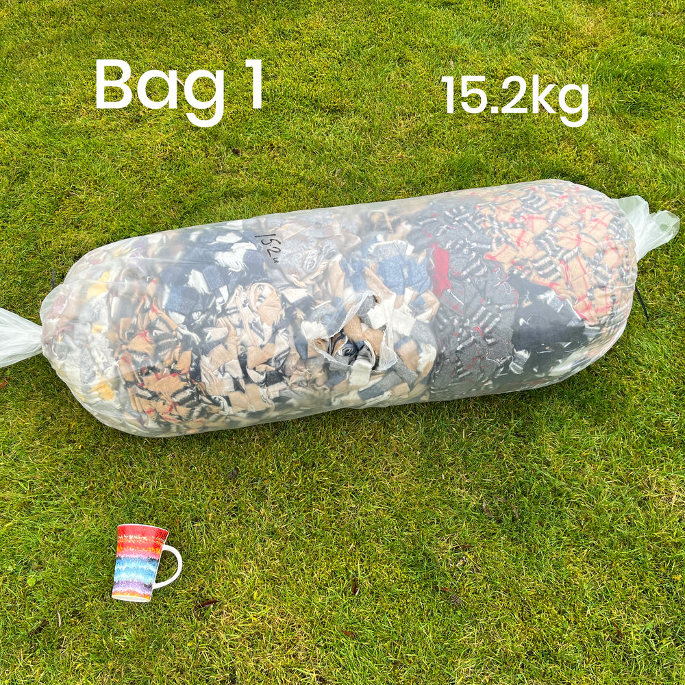 STOCK CLEARANCE - 10-22kg Bulk Wool Blanket Selvedge Yarn Bags