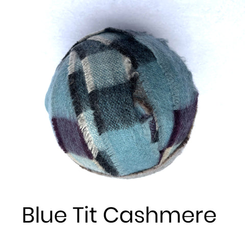 Ragged Life Blue 100% Wool Blanket Yarn Offcuts Fabric for Rag Rugging