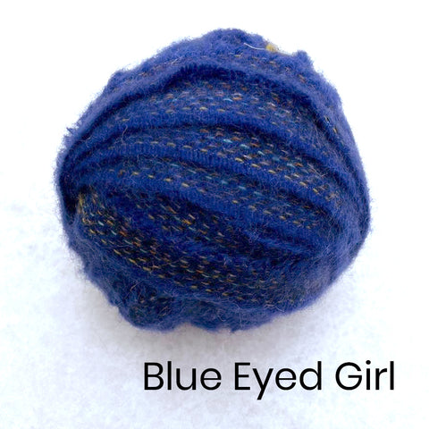 Ragged Life Blue 100% Wool Blanket Yarn Offcuts Fabric for Rag Rugging