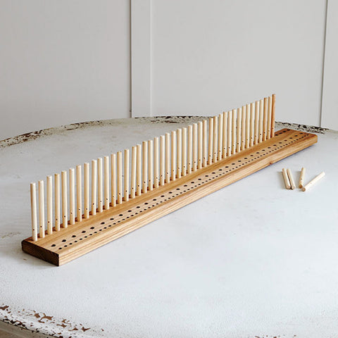 Ragged Life 90cm long large peg loom set on a table