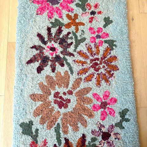 Wildflower Meadow Printed Rug Hessian - 110 x 80cm