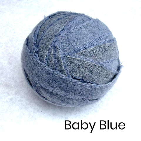 Ragged Life Blue 100% Wool Blanket Yarn Offcuts Fabric for Rag Rugging