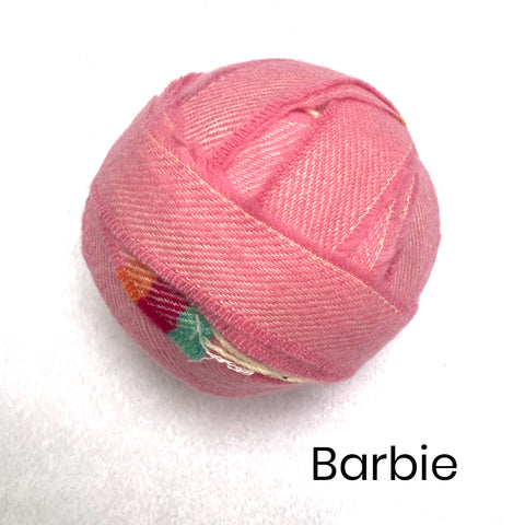 Ragged Life Pink and Purple balls of Wool Blanket Yarn for making rag rugs. Cashmere and lambswool. 