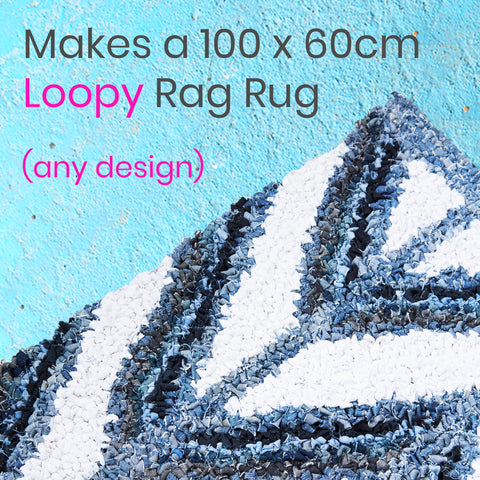 Ragged Life Loopy Rag Rug Kit to Make Hooked Rugs from Old Clothing