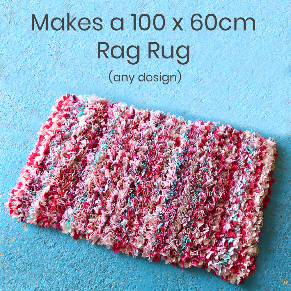 Learn how to make a traditional hessian rag rug with this beginners rag rug kit
