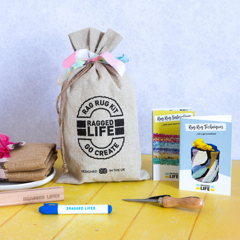 Ragged Life Shaggy Rag Rug Kit with Spring Tool and Cutting Gauge